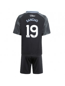 Aston Villa Jadon Sancho #19 Replika Borta Kläder Barn 2025-26 Kortärmad (+ byxor)